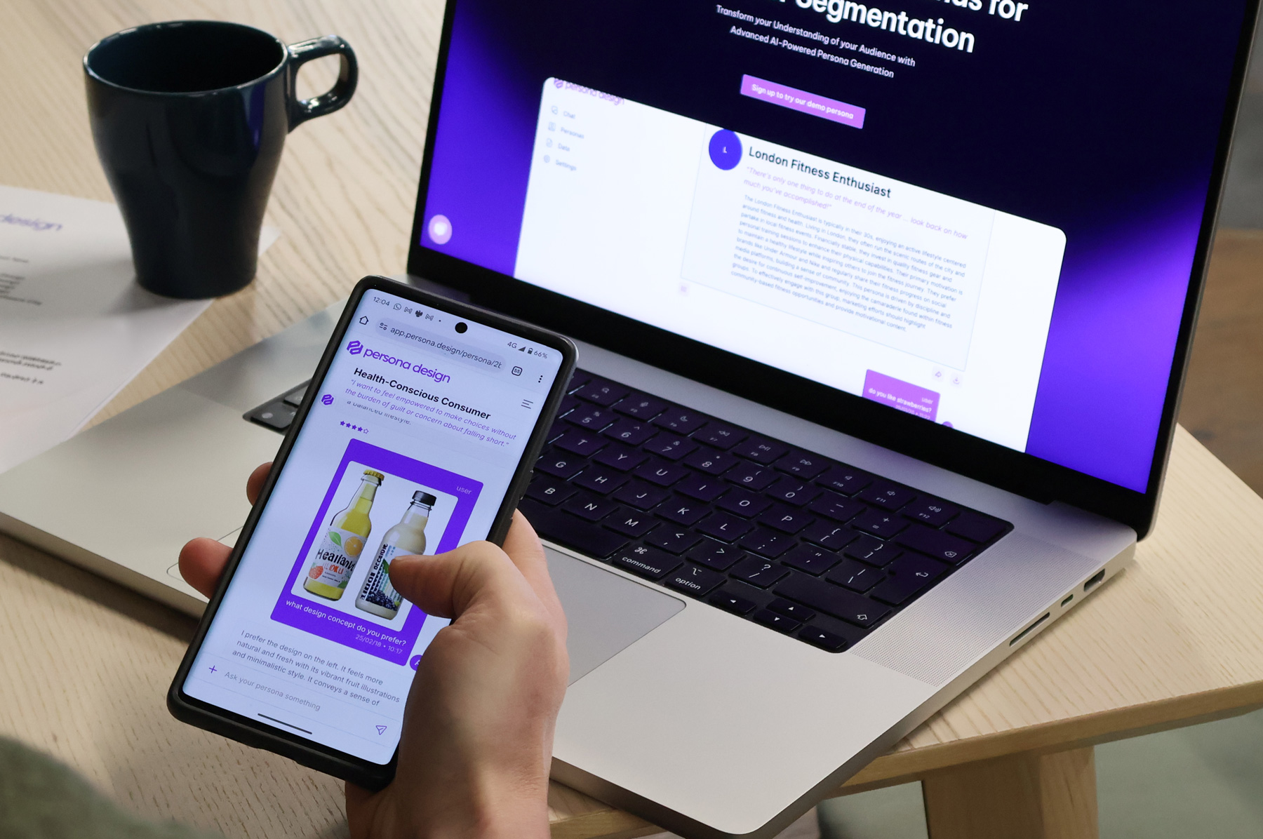 Persona Dynamics platform view on mobile