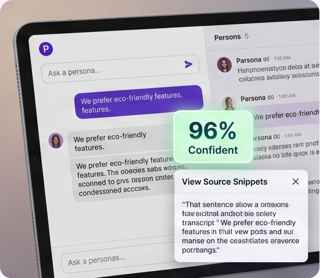 Persona Dynamics platform view on mobile